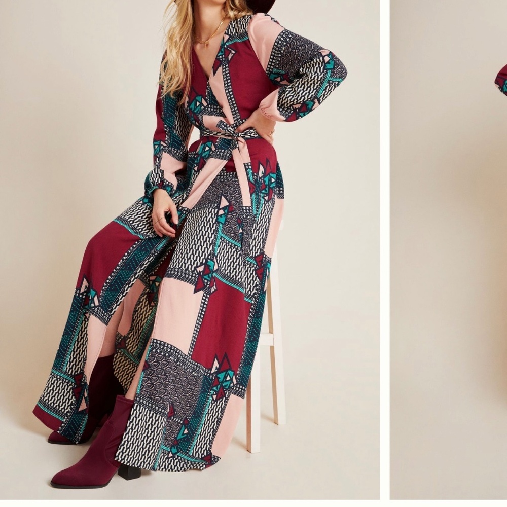 Anthropologie Virginia Wrap Maxi Dress